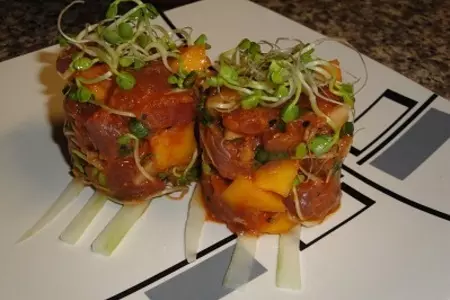 Тунец с макадамия орехами и манго: шаг 5