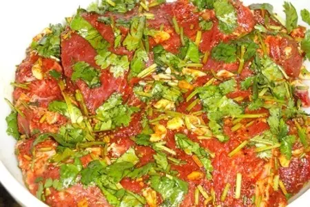 Нью-иорк стэйк с ромеско соусом и овощами: шаг 3