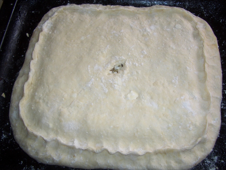 Пирог из творожного теста с капустной начинкой: шаг 5