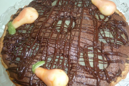 Домашний торт " шоко-груша" с консервированными грушами, шоколадом и орехами: шаг 21