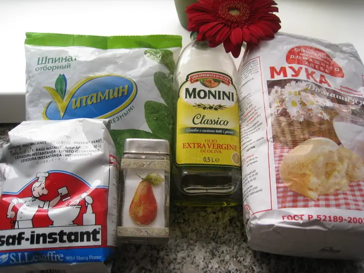 Зеленый хлеб со шпинатом (постный): шаг 1