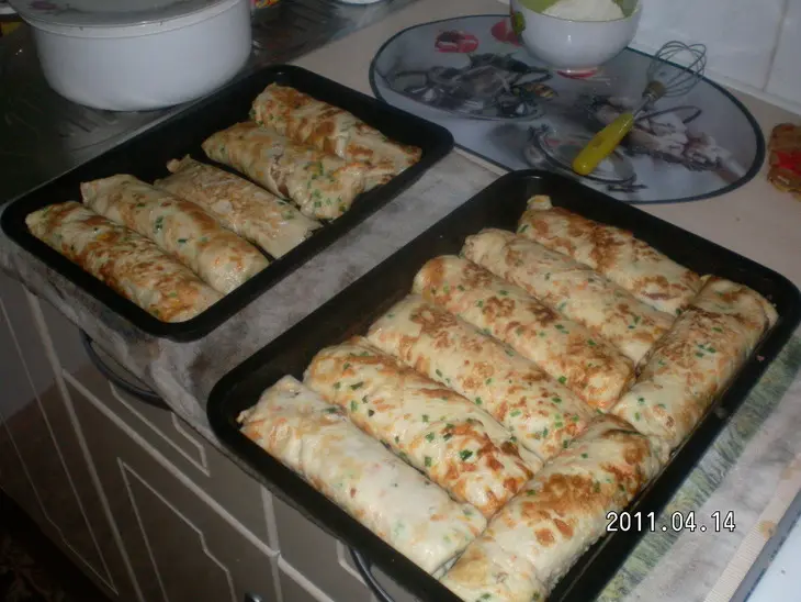 Омлетный блинчик с мясом: шаг 6