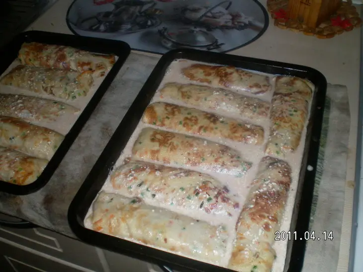 Омлетный блинчик с мясом: шаг 8