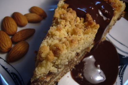 Мраморный творожник с ореховым штрейзелем и какао - коричным соусом.: шаг 7