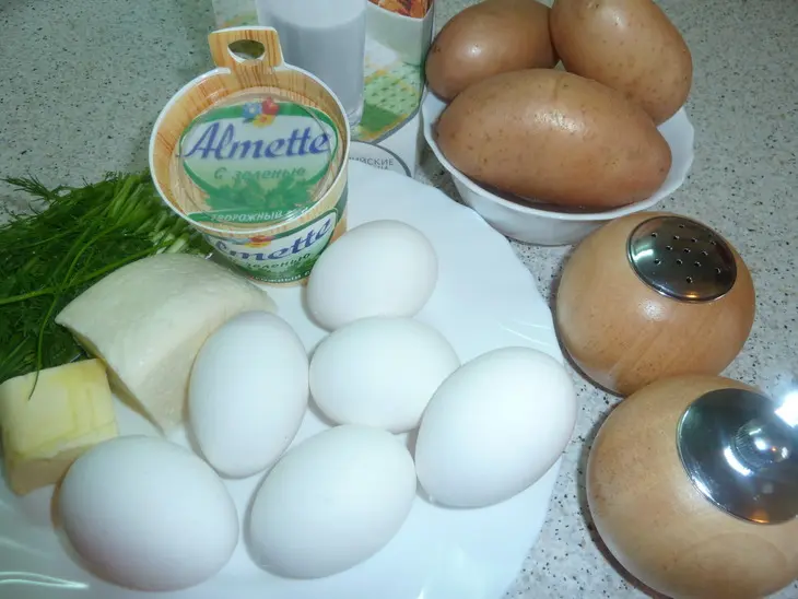 Картофельный пирог с сыром и зеленью, как пирог или как самодостаточный ужин: шаг 5
