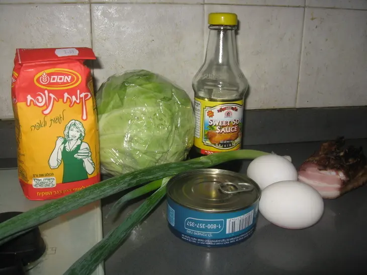 Окономияки . お好み焼き: шаг 1