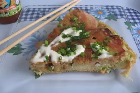 Окономияки . お好み焼き: шаг 6
