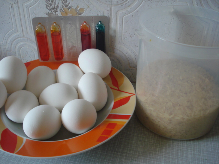 Яйца " пятнистые": шаг 1