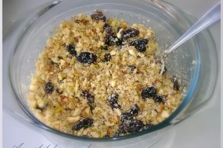 Рецепт-поздравление  "венок с изюмом и грецкими орехами": шаг 7