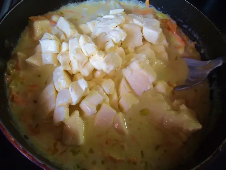 Сырный суп с кокосовым молоком.: шаг 6