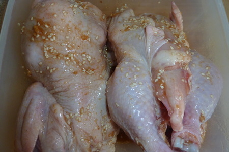 Цыплята на гриле, маринованные в необычном кунжутном маринаде: шаг 4
