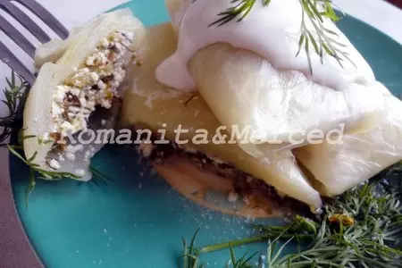 Голубцы с творогом, шпинатом, зеленью и чесночком: шаг 4