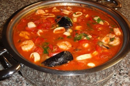 Суп с устрицами с кальмаром с креветками и моллюсками ! ! !: шаг 7