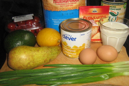 Кукурузные блинчики с сальсой из груши и авокадо.: шаг 1