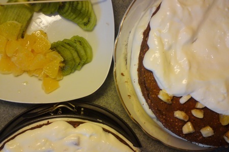 Торт «сливочные облака" с кремом-суфле и фруктами: шаг 5