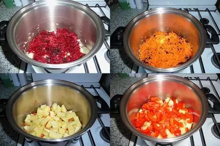 Украиский постный борщ в хлебе с "подарком от шеф -повара": шаг 3