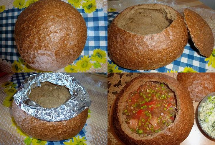 Украиский постный борщ в хлебе с "подарком от шеф -повара": шаг 6