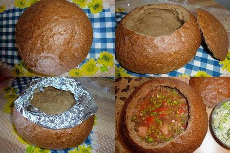 Украиский постный борщ в хлебе с "подарком от шеф -повара": шаг 6