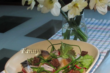 Салат из  копченой скумбрии с ревенем: шаг 3