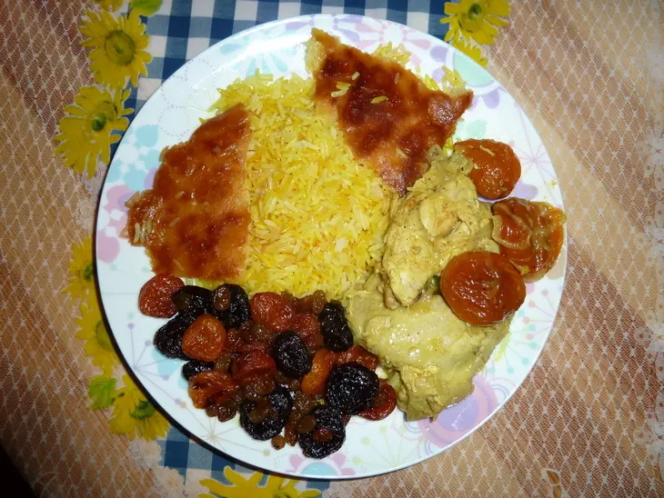Плов азербайджанский с курицей и сладостями: шаг 16