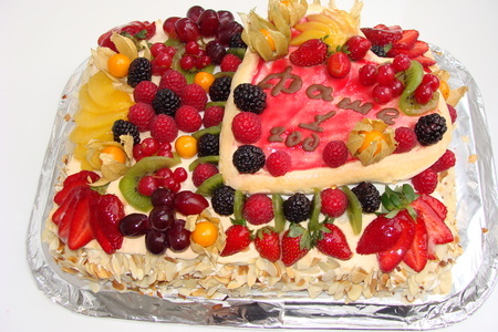Торт « ягодно-фруктовый микс » с заварным кремом из мультифруктового сока.: шаг 7