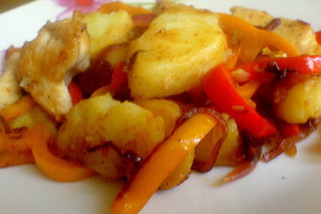 Куриное филе с болгарским перцем и картофелем: шаг 8
