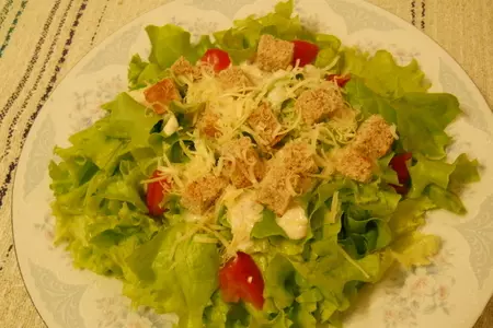 Мой  "цезарь" с великолепным секретным соусом (дуэль): шаг 3