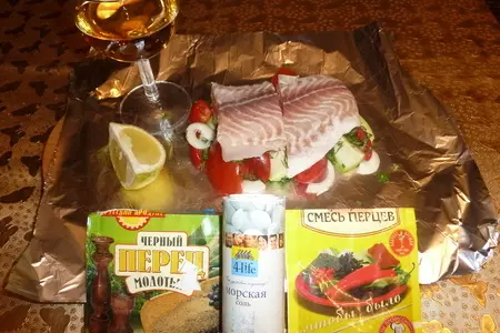 Филе морского языка с овощами, приготовленное в фольге на пару: шаг 5