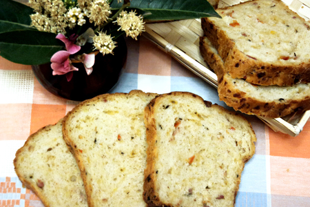 Пикантный хлеб с ветчиной, сыром, помидорами и базиликом.: шаг 6