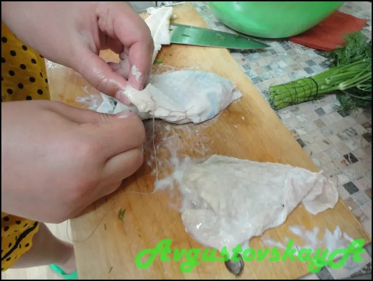 Курочка в чулочке с картофельными шариками на гарнир: шаг 8