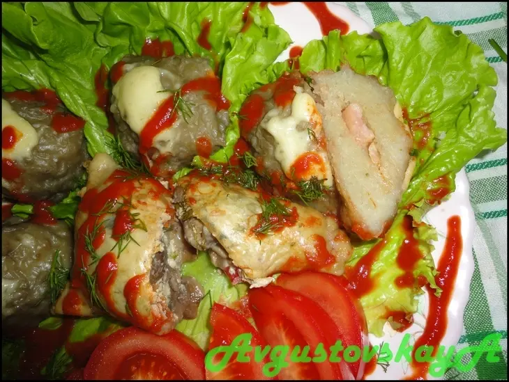 Курочка в чулочке с картофельными шариками на гарнир: шаг 17