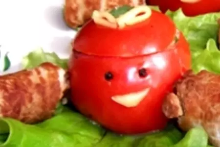 "семейка силачей синьора помидора" (мясные рулетики с фаршированными помидорами): шаг 8