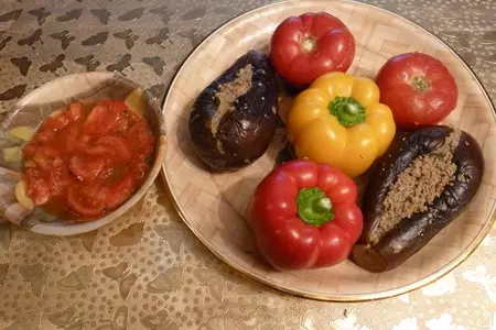 Овощи начиненные мясным фаршем(приготовленные на пару): шаг 6