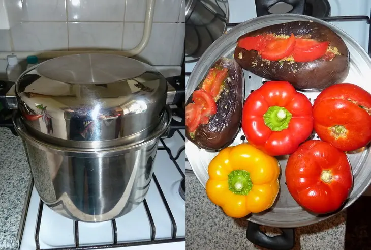 Овощи начиненные мясным фаршем(приготовленные на пару): шаг 8