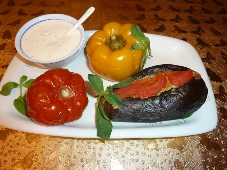 Овощи начиненные мясным фаршем(приготовленные на пару): шаг 11