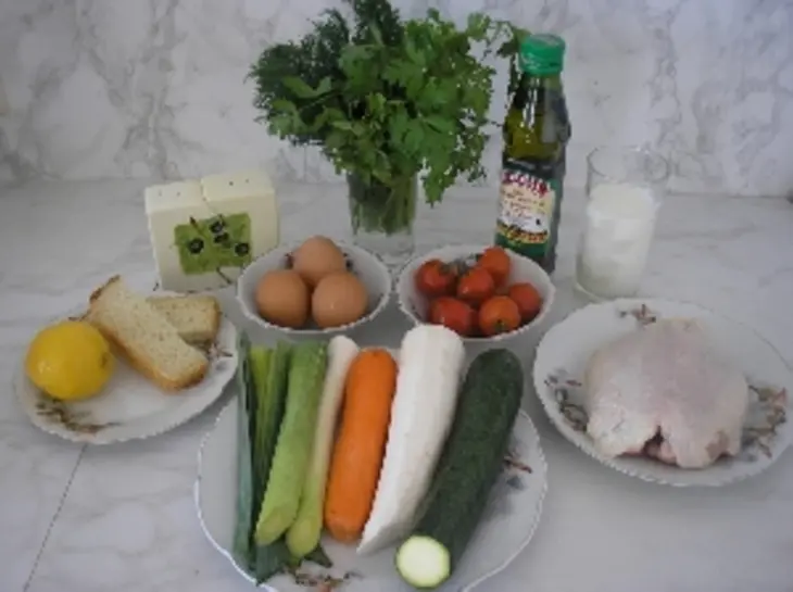 Воздушное куриное суфле со спагетти из овощей.: шаг 1
