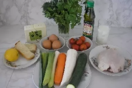 Воздушное куриное суфле со спагетти из овощей.: шаг 1