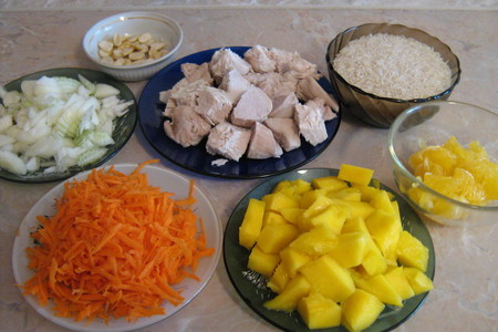 Курица с манго и оранжевым рисом: шаг 1