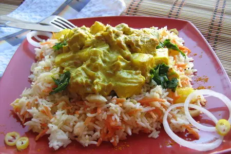 Курица с манго и оранжевым рисом: шаг 7