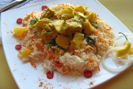 Курица с манго и оранжевым рисом: шаг 8
