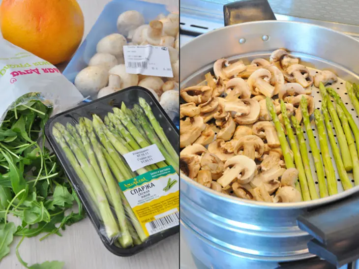 И на пару бывает ужин вкусным! горячая закуска, салат и десерт приготовленные в пароварке!: шаг 9