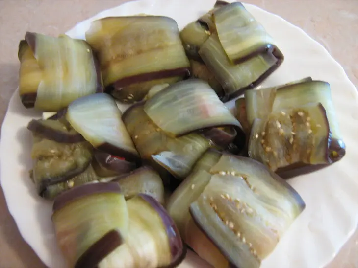 Конвертики  из баклажан с вкусным "письмом" ))))): шаг 6