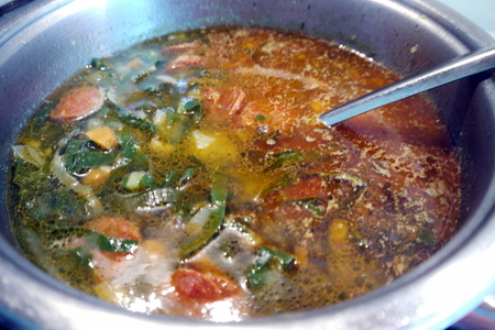 Caldo verde (зеленый суп с чоризо): шаг 6