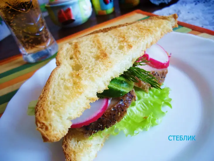 Сэндвич с домашней бужениной!))) вкусно, быстро, полезно!: шаг 6