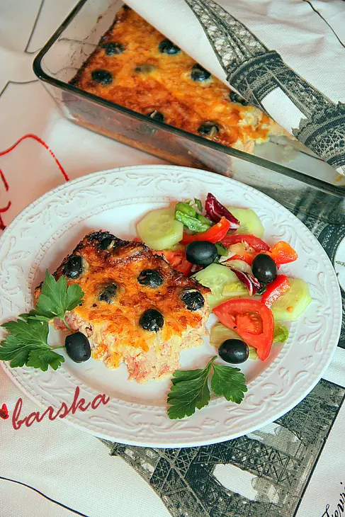 Клафути из тунца и помидор с маслинами  (дуэль): шаг 7