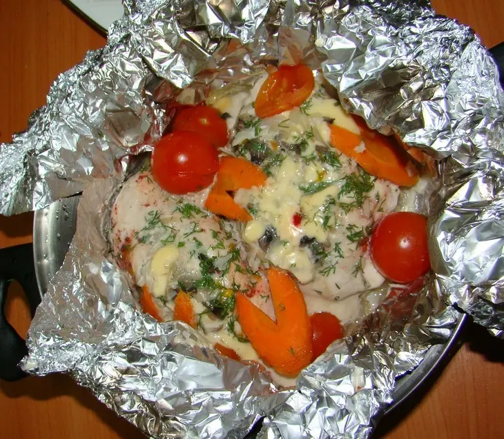 Куриные карманы-кошелёчки! (куриные грудки, фаршированные шампиньонами и сыром - на пару): шаг 9
