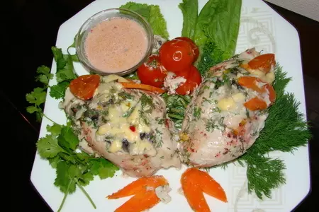 Куриные карманы-кошелёчки! (куриные грудки, фаршированные шампиньонами и сыром - на пару): шаг 11