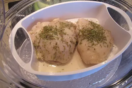 Ужин на пару из рыбы, курицы и апельсин: шаг 8
