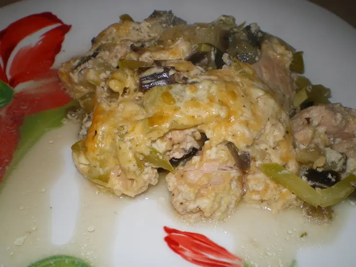 Запеченые овощи с курицей под сырным соусом: шаг 3