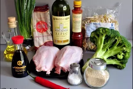 Цыплёнок с гречневыми спагетти.: шаг 1